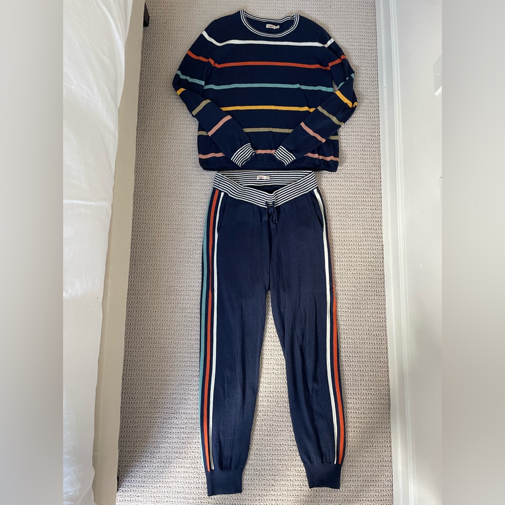 Faherty Cashmere Blend Sweater Knit Set - Size Medium